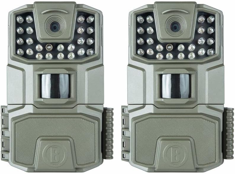 Bushnell Spot-On 2-Pack Low Glow 18MP Trail Camera Combo, 50 ft Low Glow IR Flash, 60 ft PIR Motion Range, Waterproof & Rugged