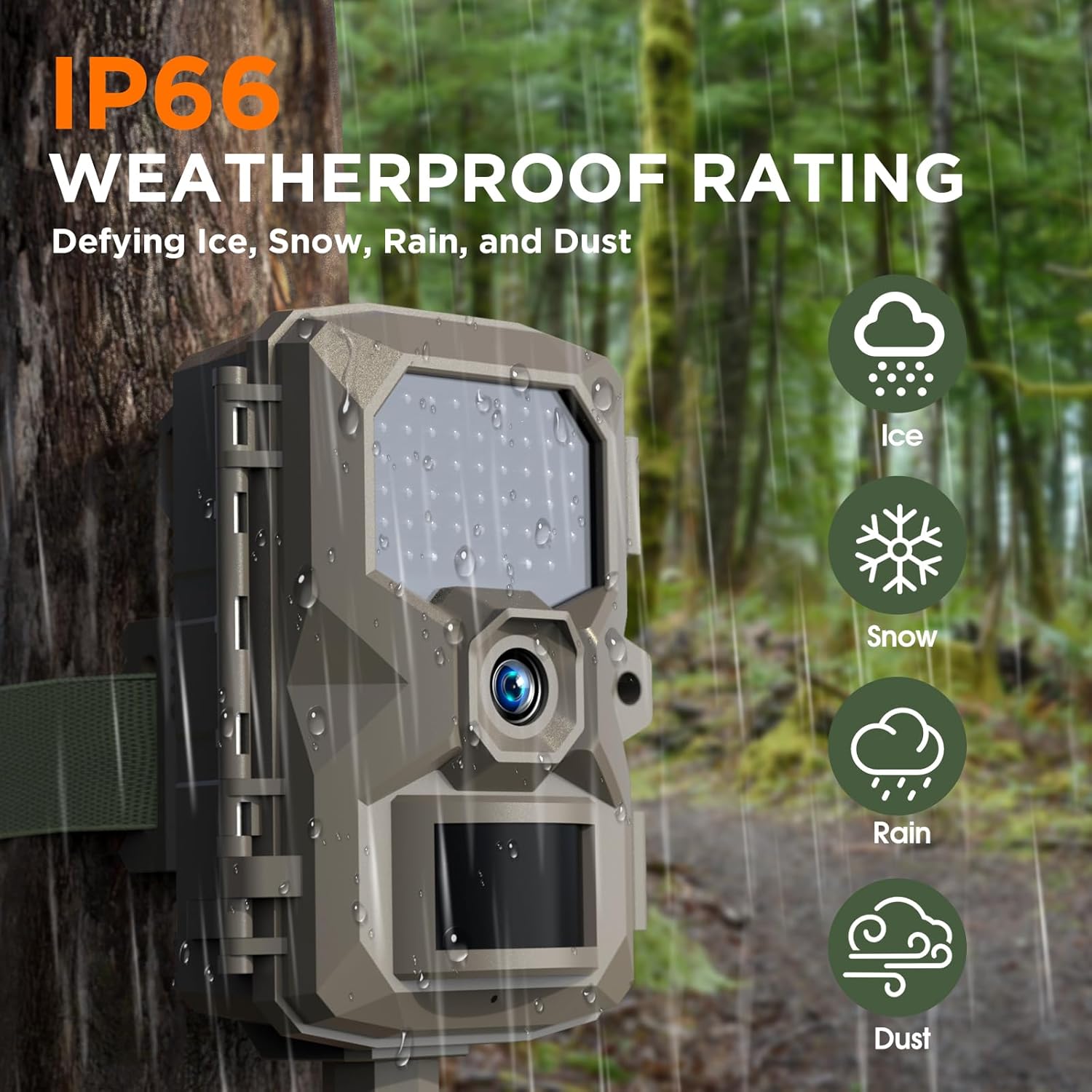 Trail Camera, 4K 48MP Trail Game Camera with Night Vision 0.1s Trigger Motion Activated, IP66 Waterproof Deer Camera 130°Wide Angle with 48pcs No Glow LEDs for Outdoor Wildlife Monitoring