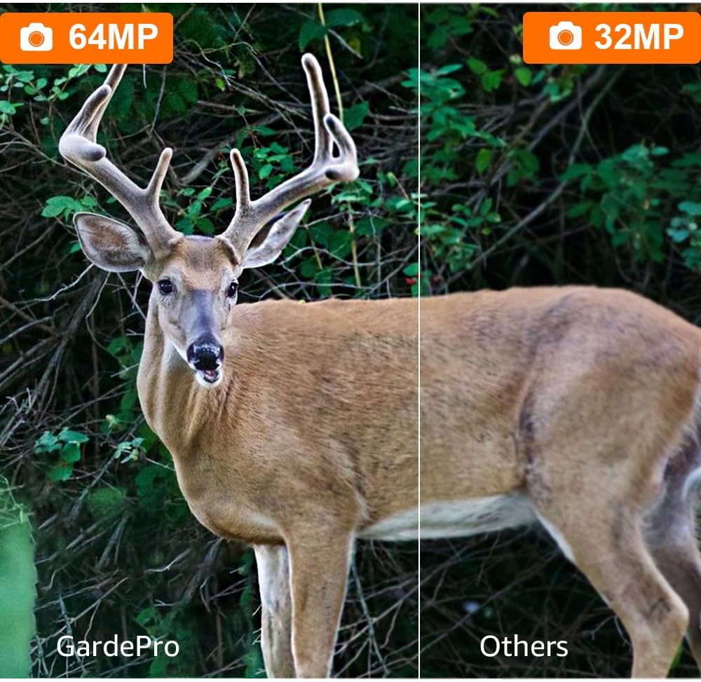 GardePro A3S Trail Camera, 64MP 1296p Game Camera with Clear 100ft No Glow Night Vision, Fast 0.1s Trigger Speed Motion Activated Waterproof, H.264 MP4 Video