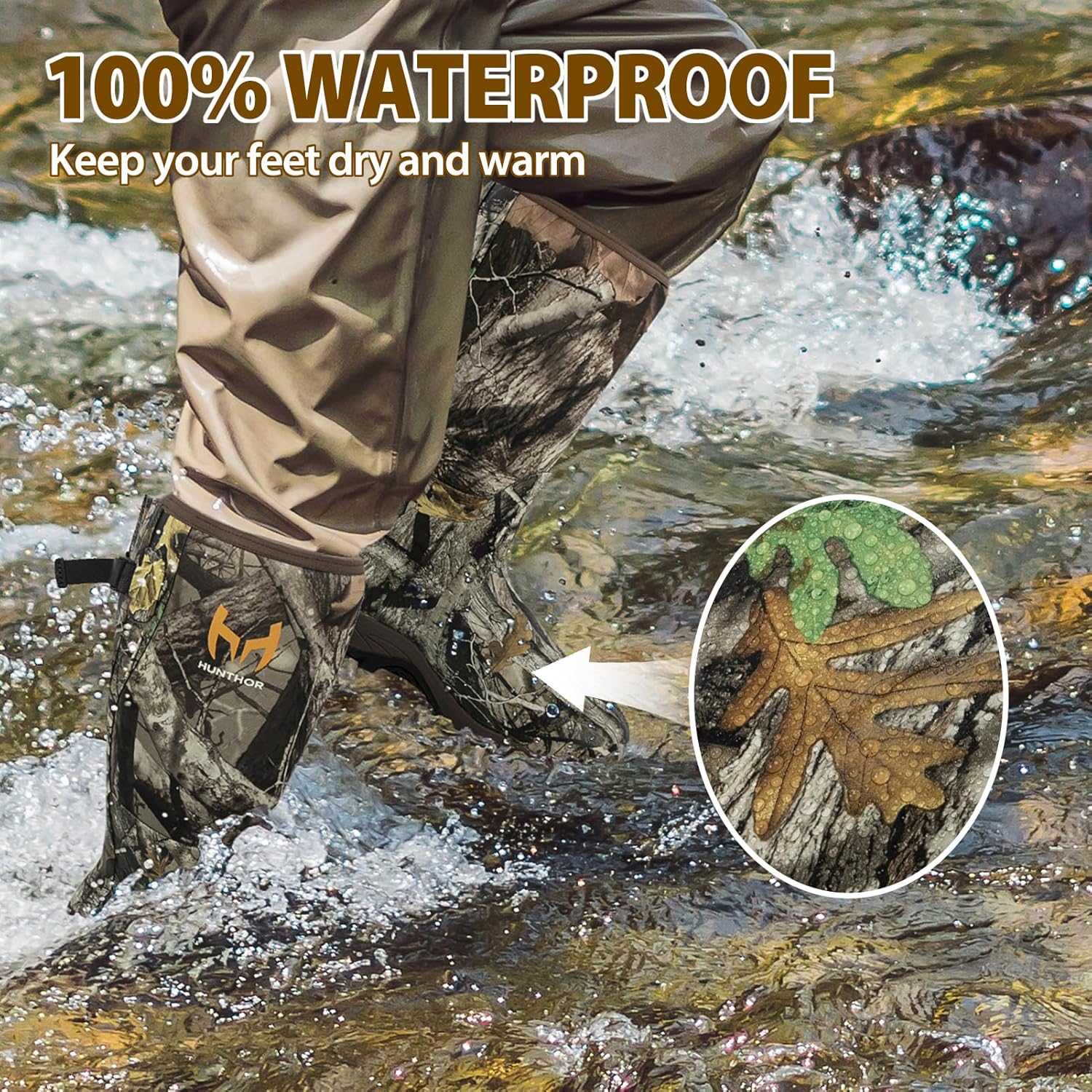 Hunting Boots for Men, Waterproof Insulated 6mm Neoprene Rubber Boots for Hunting and Outdoor Activities (Camo)