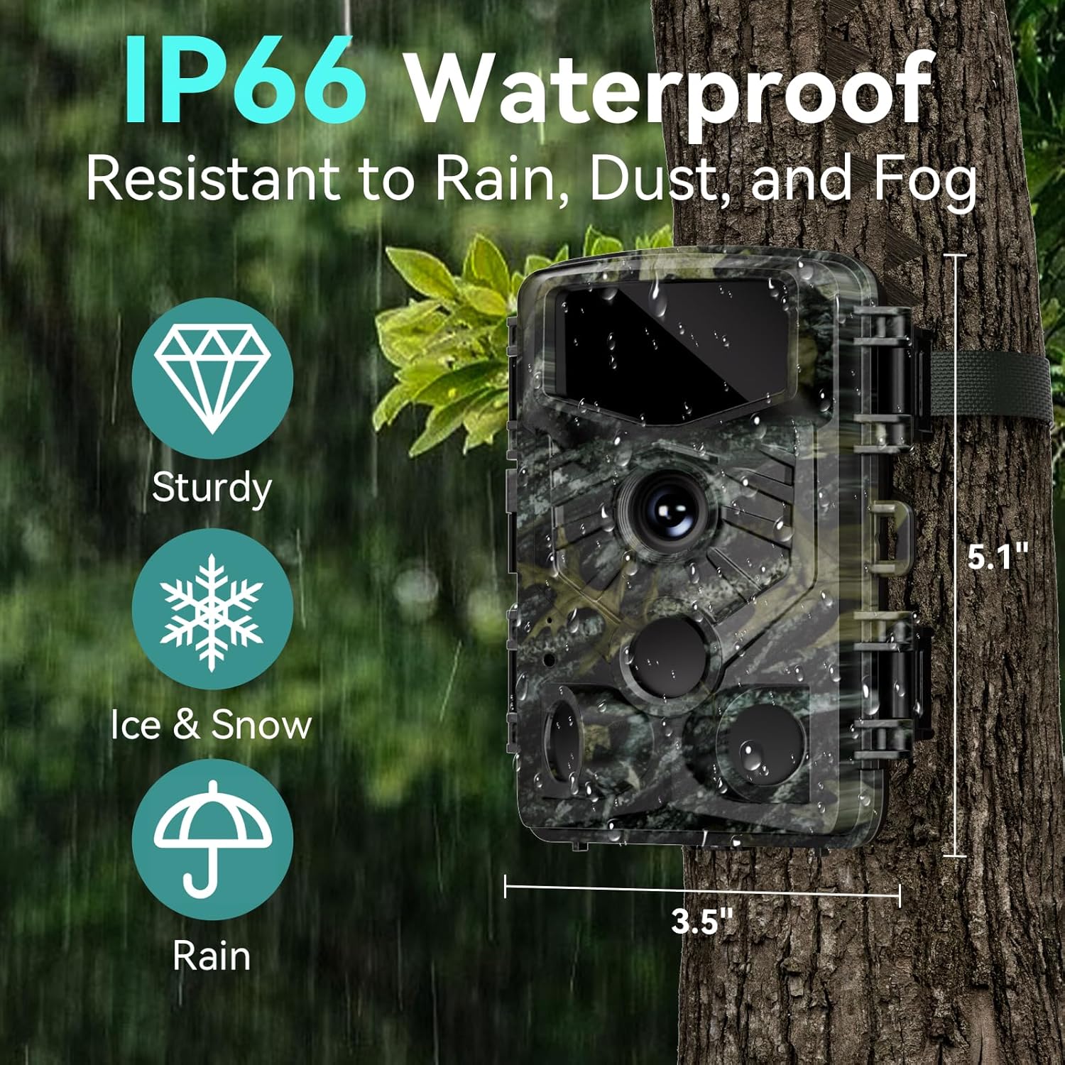 Trail Camera, 48MP 4K Game Camera with 0.1s Trigger Time, 130°Wide-Angle, Trail Cameras with Night Vision Motion Activated Waterproof IP66, 2.0”Screen Hunting Camera for Wildlife Monitoring