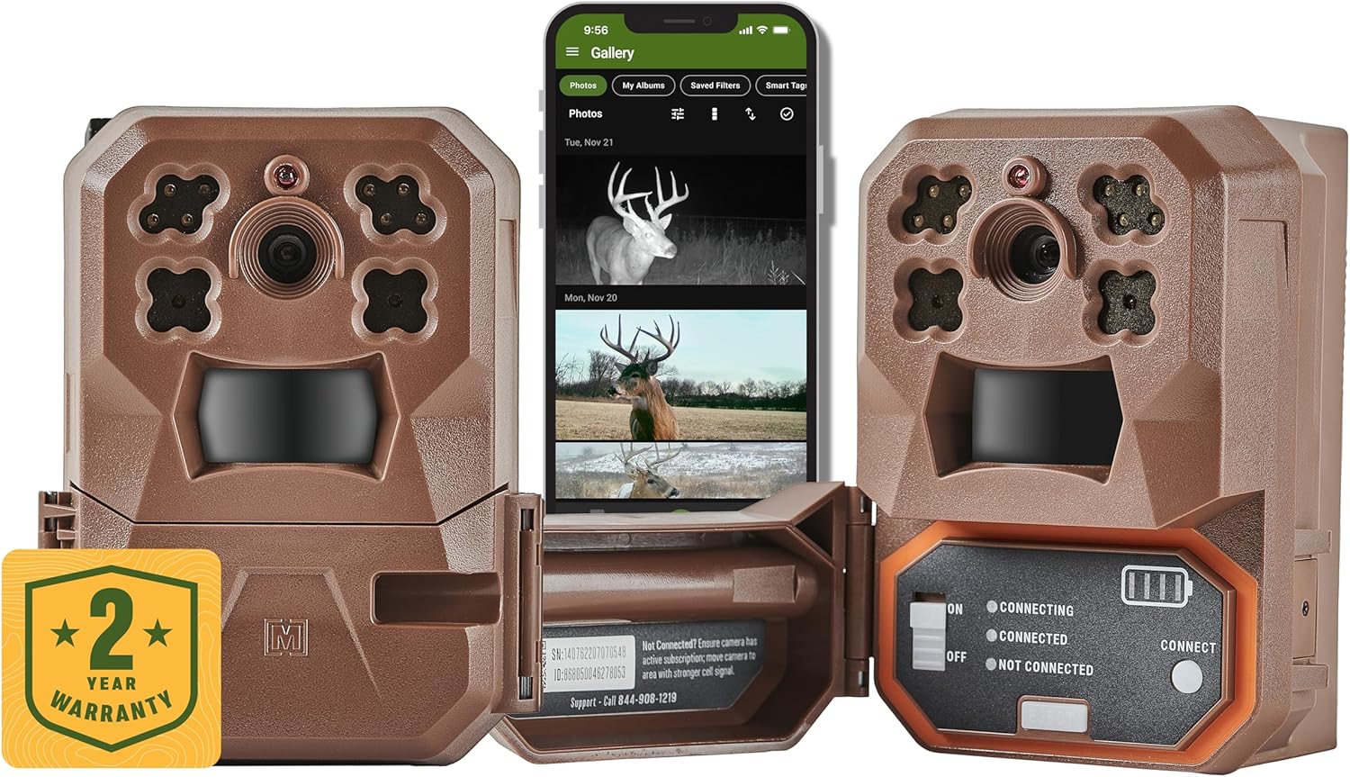 Moultrie Edge Cellular Trail Camera - Edge and Edge 2 - Nationwide 4G LTE - HD Video-Audio - Built in Memory - Cloud Storage